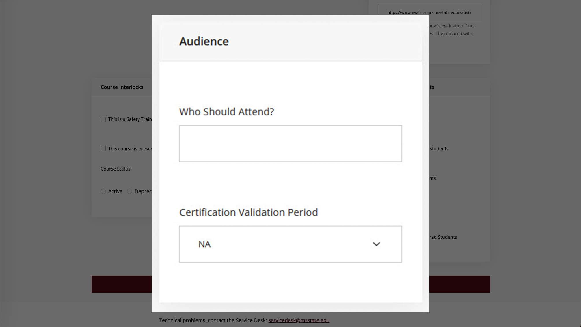 Add new course audience detail