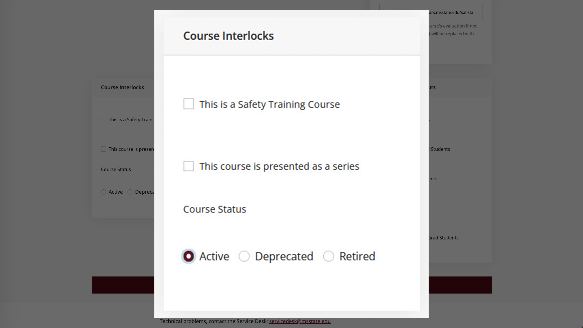 add new course interlocks section detail