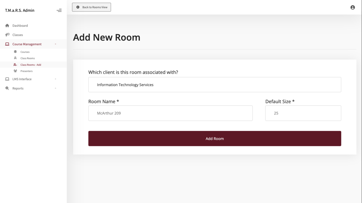 Classrooms add new screen